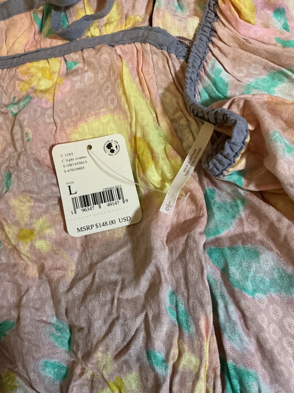 NWT Free People Pastel Floral Maxi Dress - Picture 3 of 5